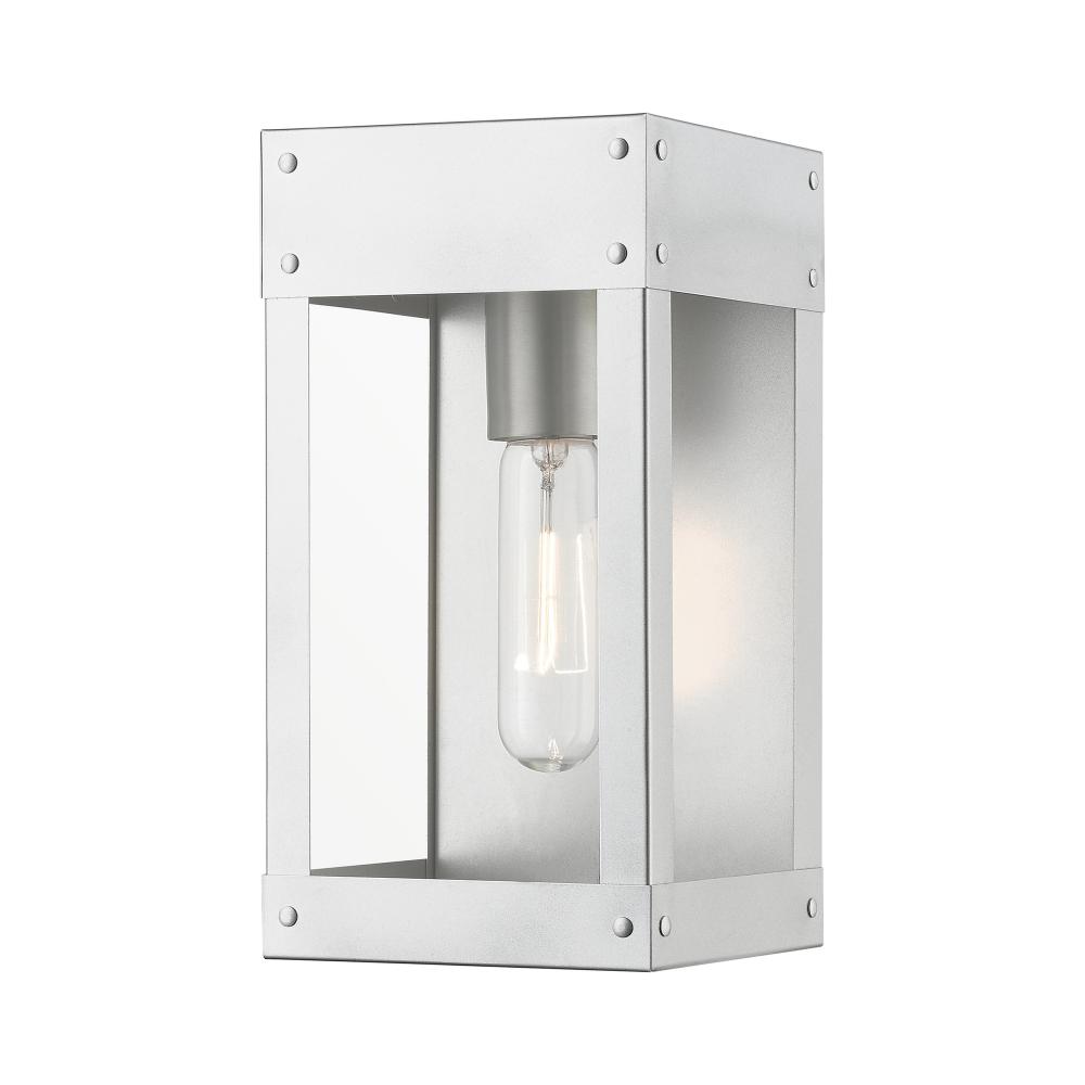 1 Light Painted Satin Nickel with Brushed Nickel Candle Outdoor